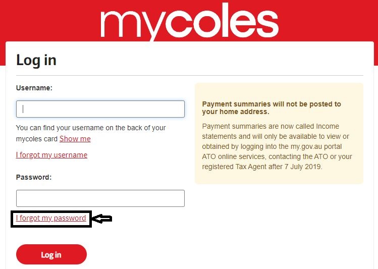 Coles Employee Login Change password