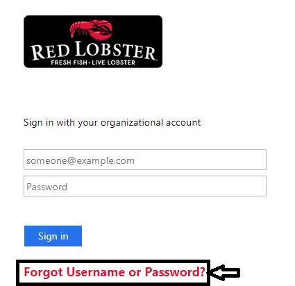 Red Lobster Employee Reset Credentials