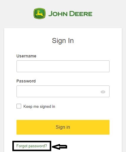 John Deere ESS login Forgot Password