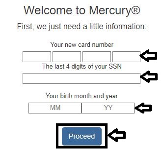 Mercury Credit Card Activation
